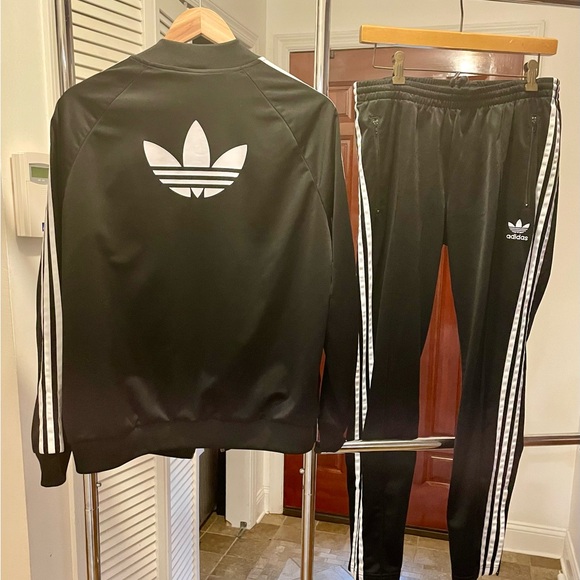 Adidas Black Tracksuit with White Stripes - Picture 5 of 6